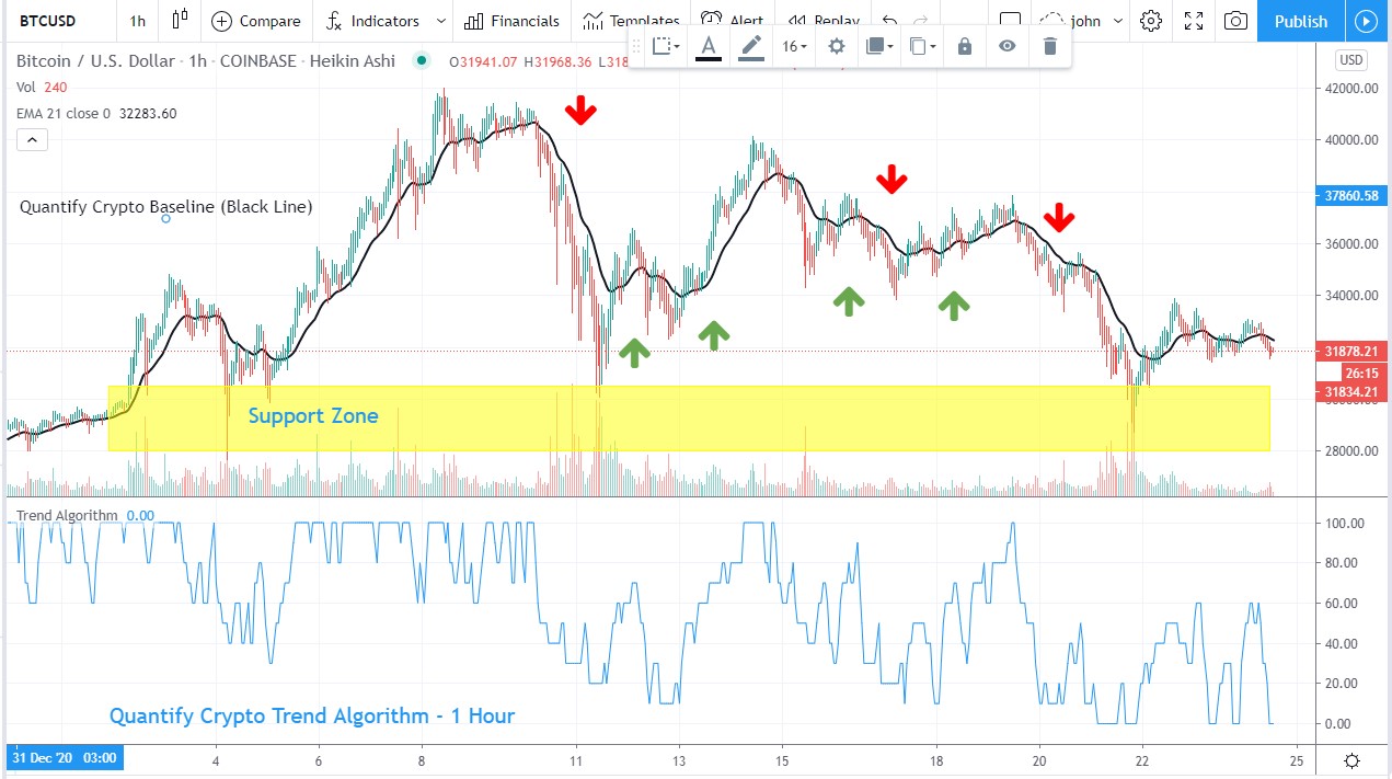 Bitcoin Price Chart - January 24, 2021